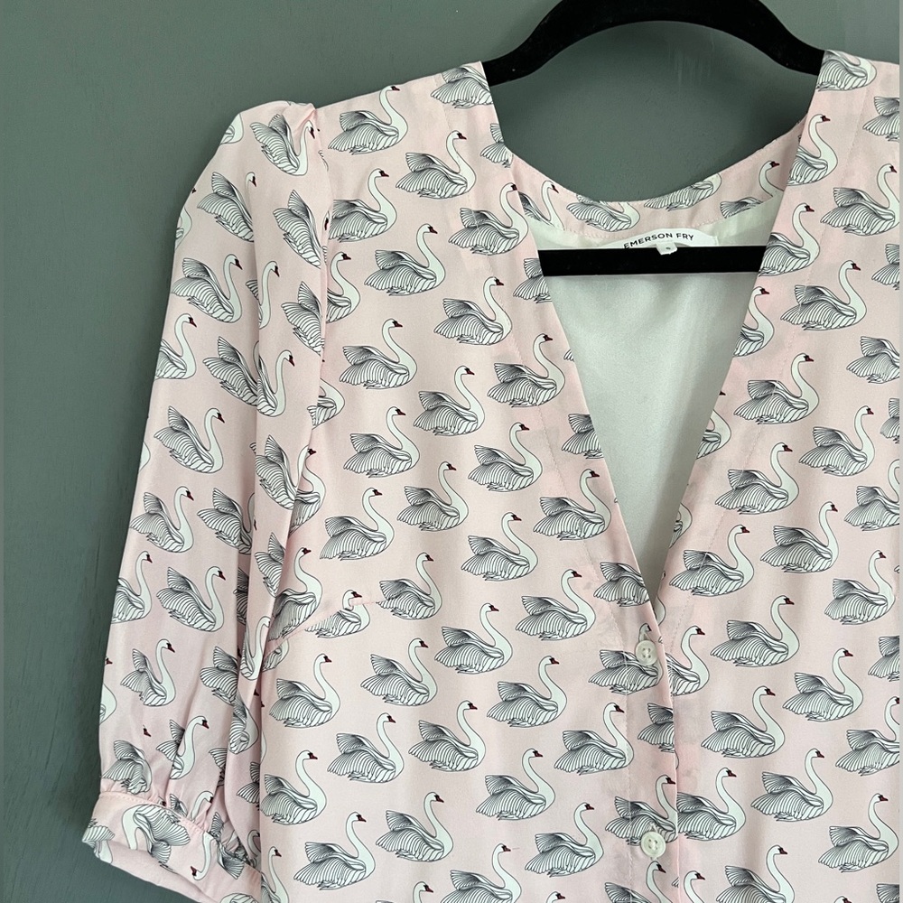 RARE Emerson Fry dress: Swans pink silk